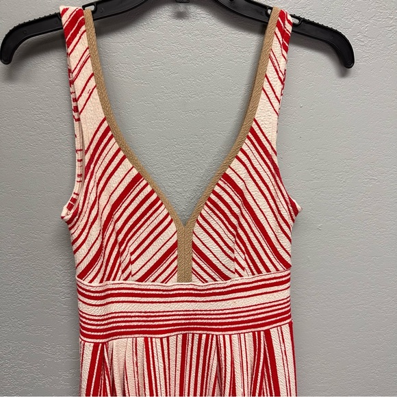 Anthropologie Postmark Size 6 Red Poppy Striped Sleeveless Dress - Picture 2 of 5